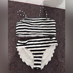 Abercrombie Kids Black and White Striped Bikini